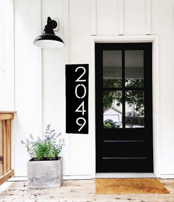 Modern Address Plaque Metal Address Sign Vertical Address Sign Modern House Number Sign Modern Industrial Metal Address Weatherproof Sign