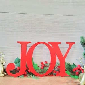 Metal joy sign | christmas joy sign | farmhouse christmas décor | fireplace mantle sign