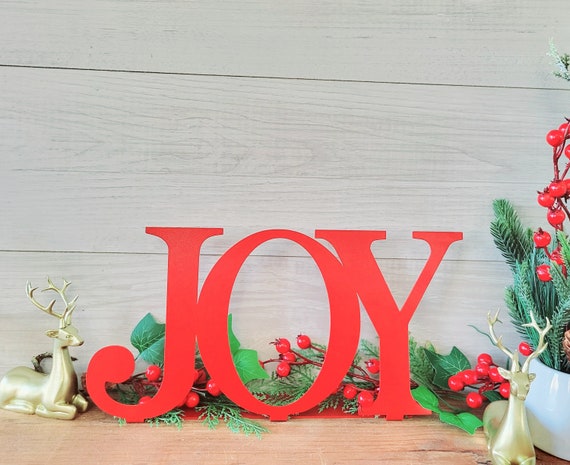Metal joy sign | christmas joy sign | farmhouse christmas décor | fireplace mantle sign