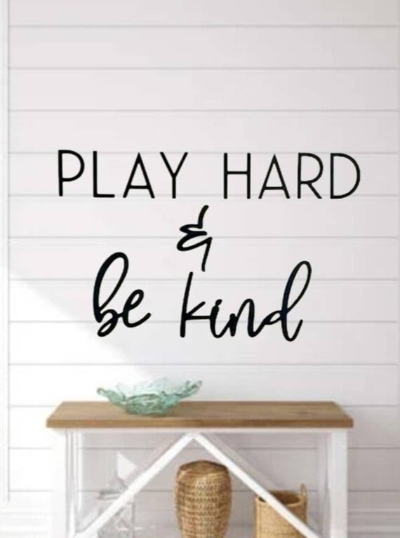 Play hard & be kind sign | play hard metal sign | kids playroom decor | baby's room decor | kids bedroom decor