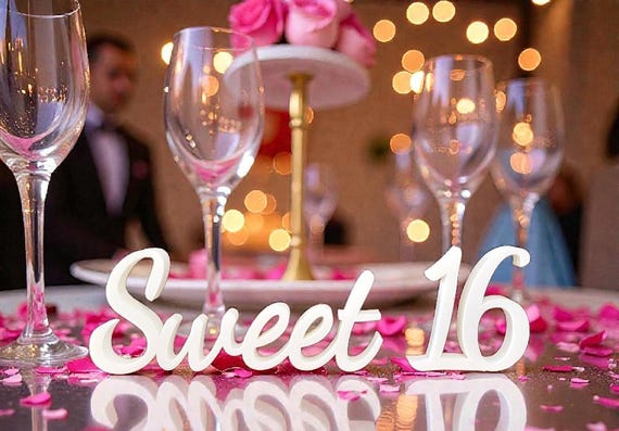 Freestanding Sweet 16 Sign | Sweet 16 Party Decor | Candy Theme Sign | Cake Sweets Table Sign | Teen Birthday Party Sign | Name Sign