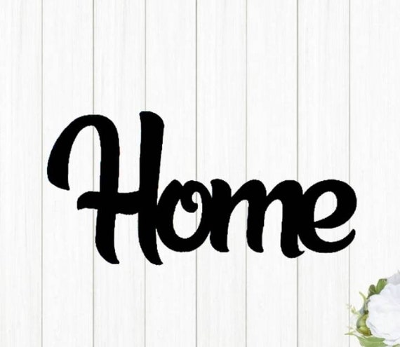 Home Sign | Fancy Home Sign| Farmhouse Style Home Sign | Metal Home Sign | Home Entryway Sign | Home Cursive Metal Word | Home Sweet Home