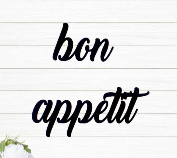 Bon appetit sign | bon appetit metal sign | enjoy your meal  |homemade sign | french kitchen decor | cursive bon appetit | mangia