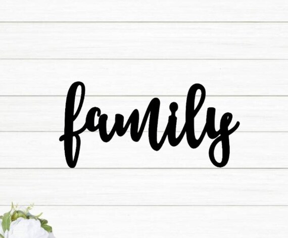 Family Metal Sign Home Decor Cursive Word Sign Family Sign Family Script Sign Metal Art Ohana Recycled Steel