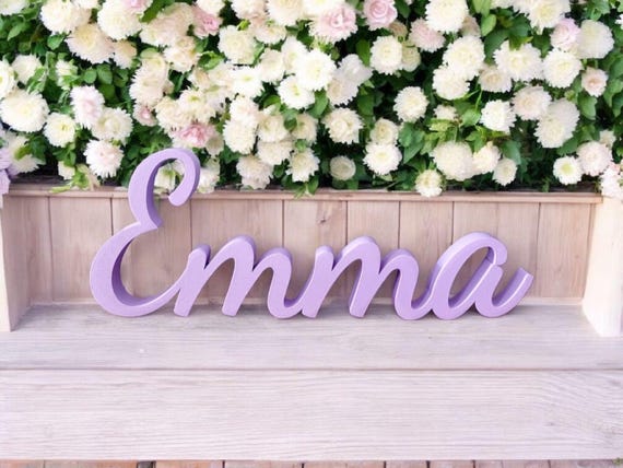 Freestanding Name Sign | Personalized Name Sign | Kids Room Sign | 3/4  Inch Thick Name Sign | Family Name Sign | Script Cursive Word Sign