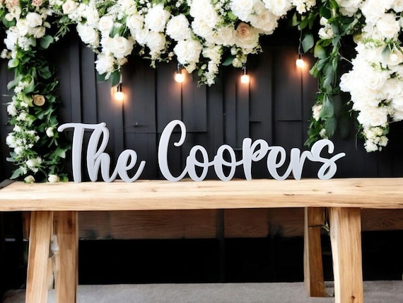 Freestanding Last Name Sign | Sweetheart Table Sign | Cake Topper | Name Sign | Personalized Last Name Sign | Wedding Décor | Wedding Gift