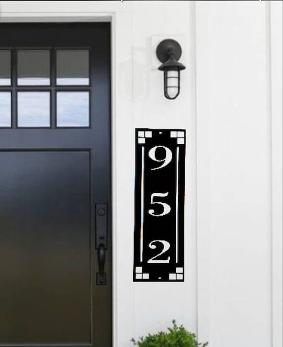 Arts and craft address sign | craftsman address plaque | mission style address sign | art and craft house numbers | vertical address sign
