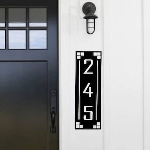 Arts and Craft Address Sign | Craftsman Address Plaque | Mission Style Address Sign | Art and Craft House Numbers | Vertical Address Sign