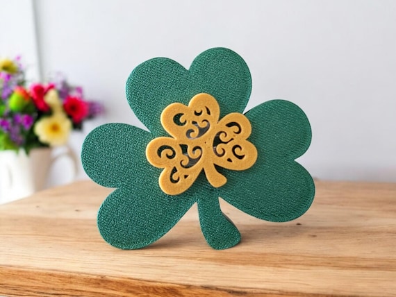 Freestanding Shamrock Sign | St Patrick's Day Décor | 3/4" Thick Sign | Irish Bar Crawl Sign | Luck of the Irish Party Decoration