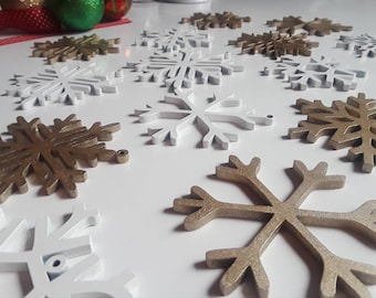 Metal snowflake ornament set | 1, 4, 6, 8 or 10 ornaments laser cut snowflakes christmas ornaments snowflake sign hostess gift set