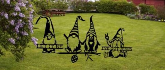 I've got jesus gnome garden sign | metal gnome garden stake | let it be gnome sign | hippie gnome garden sign | gnome yard sign | christmas