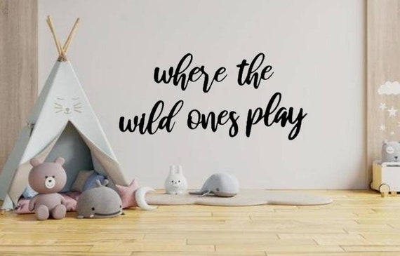 Where the wild ones play sign | metal wild ones sign | safari kids bedroom sign | jungle  theme decor | toddler room sign | boho playroom
