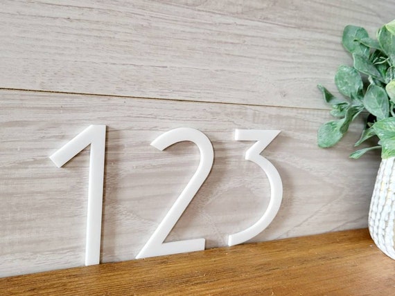 5" WHITE ACRYLIC Modern Mailbox Numbers | Address Numbers and Letters | Home Address Letters | Street Name Letters | Contemporary Letters