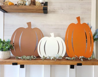 Fall Pumpkins | Free Standing Fall Decoration | Freestanding Pumpkin for Front Porch | Freestanding Pumpkin for Table or Shelf | Halloween
