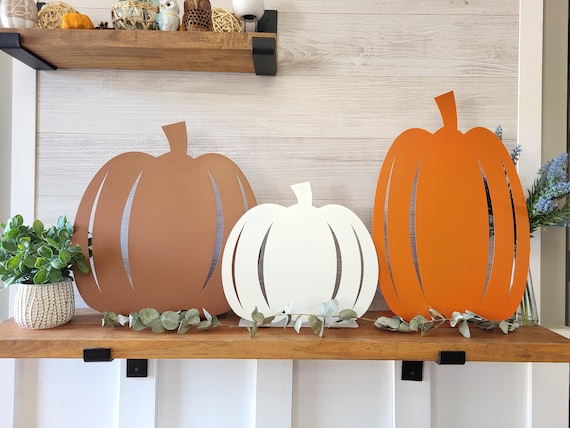 Fall Pumpkins | Free Standing Fall Decoration | Freestanding Pumpkin for Front Porch | Freestanding Pumpkin for Table or Shelf | Halloween