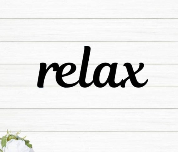 Relax sign bathroom decor sign cursive metal word restroom sign wahroom decor powder room spa sign script relax sign recycled steel