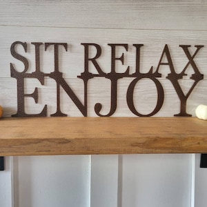 Sit relax enjoy outdoor metal wall art | outdoor wall decor | pool patio decor | lake house sign | garden sign | weatherproof outdoor sign