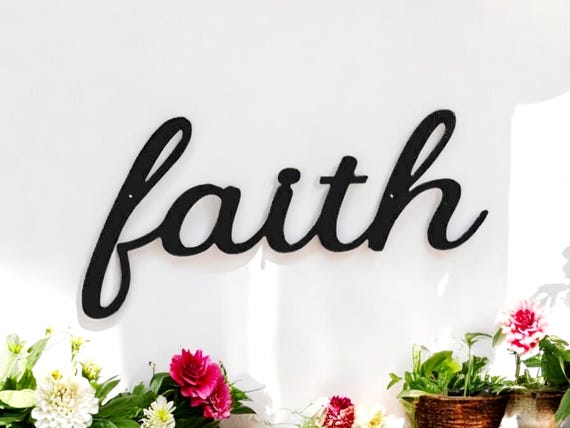 Faith metal sign | faith sign | faith metal word | cursive faith  |metal faith home sign | rustic word art sign | metal wall art | word sign