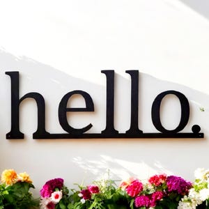 Hello metal sign | hello entryway sign | hello metal word | front door decor | entry decor | welcome sign foyer