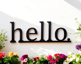 Hello metal sign | hello entryway sign | hello metal word | front door decor | entry decor | welcome sign foyer