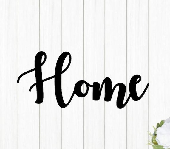 Home Sign | Rustic Home Sign| Farmhouse Wall Decor | Home Metal Sign | Home Entryway Sign | Home Cursive Metal Word | Home Sweet Home Sign