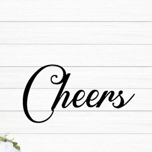 Cheers Sign | Metal Cheers Sign | Script Cheers Sign |  Script Font Bar Sign | Steel Cheers Sign | Bar Decor | Bar Sign | Cursive Cheers