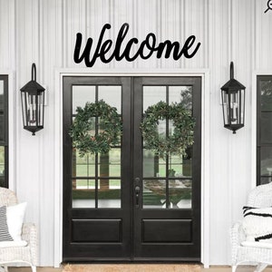 Welcome sign | metal welcome sign | custom metal wall decor | front door decor | entryway sign | cursive word sign | housewarming gift