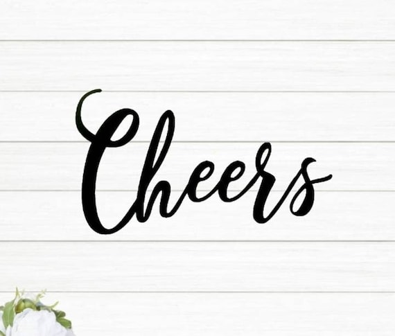 Cheers sign | metal cheers sign | script cheers sign |  script font bar sign | steel cheers sign | bar decor | bar sign | cursive cheers