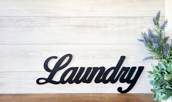 Laundry room sign | cursive laundry sign | script laundry sign | farmhouse style laundry sign | metal laundry sign |modern home decor