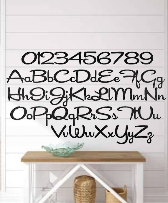 3" Mid Century Cursive Mailbox Numbers | Mid Century Metal Address Numbers and Letters | Home Address Letters |  Street Name Letters