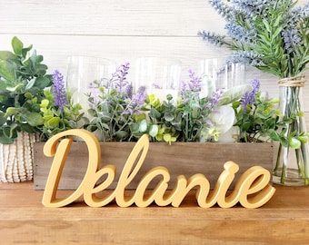 Freestanding Name Sign | Personalized Name Sign | Kids Room Sign | 3/4  Inch Thick Name Sign | Family Name Sign | Script Cursive Word Sign