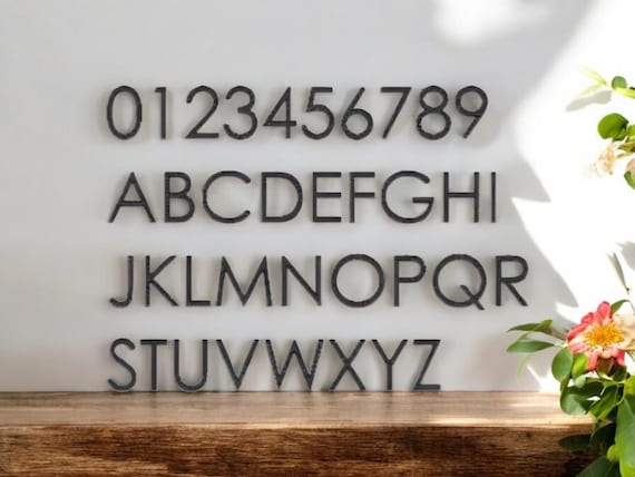 2" modern mailbox numbers | metal address numbers and letters | home address letters | street name letters | contemporary letters