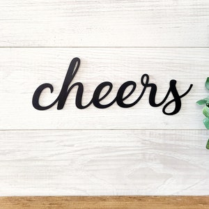 Cheers Sign | Metal Cheers Sign | Script Cheers Sign |  Script Font Bar Sign | Steel Cheers Sign | Bar Decor | Bar Sign | Cursive Cheers