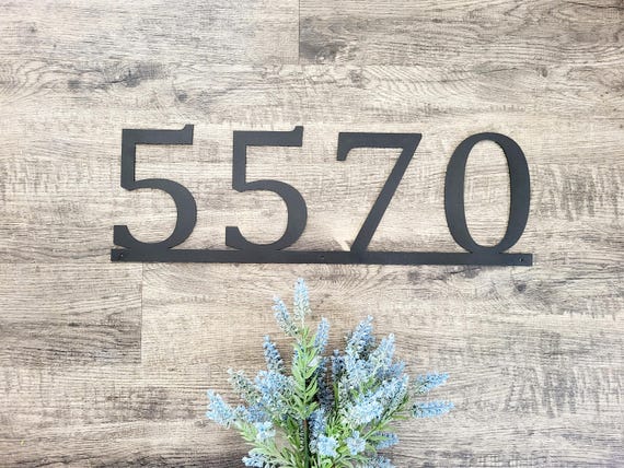 Modern Number Address Sign | Modern Home Address Sign | Horizontal Address Sign | Framed Address Number | Metal Address Sign | Metal Number