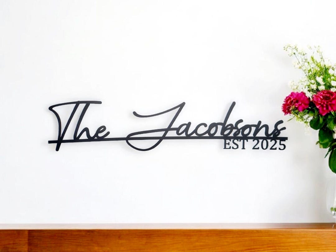 Personalized Family Name Sign | Anniversary Gift | Metal Last Name Sign ...