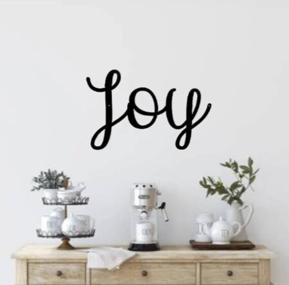 Joy Metal Sign Joysign Joy Metal Word Cursive Joy Etsy