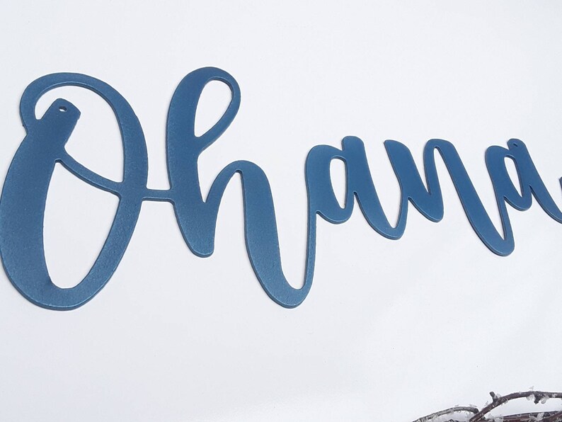 Ohana Sign Metal Ohana Sign Cursive Ohana Sign Hawaii Etsy