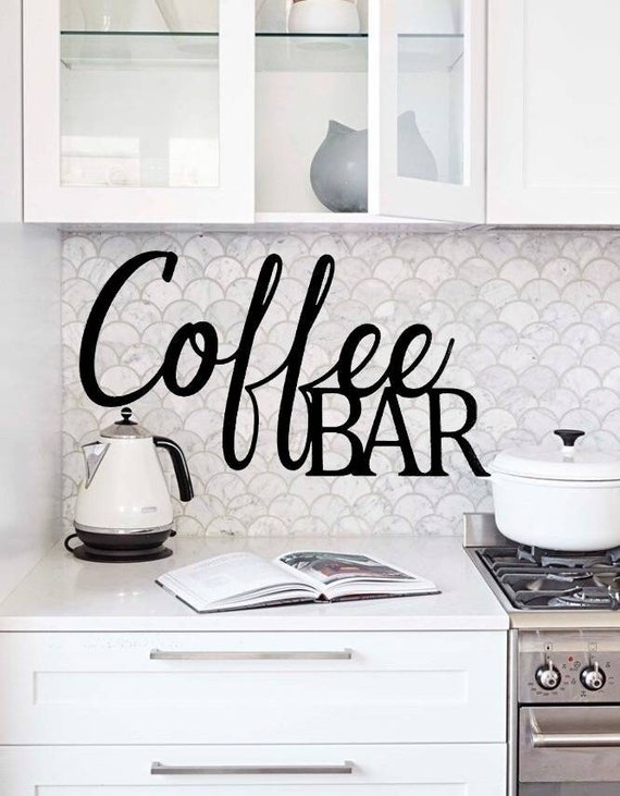 Coffee bar sign | kitchen decor| metal art | metal coffee bar sign | coffee lovers decor | rustic word art |housewarming or wedding gift