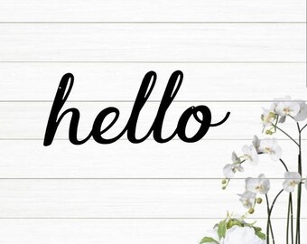 Cursive Hello Sign | Etsy