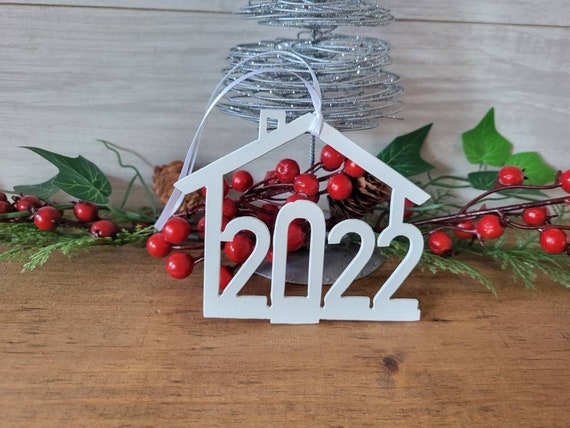 New home ornament 2022 | first house ornament |  new home gift | wedding keepsake gift | anniversary | christmas tree recycled steel