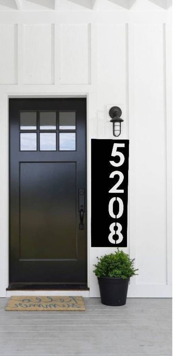 Large number address plaque metal address sign vertical address sign house number sign metal address weatherproof sign metal art