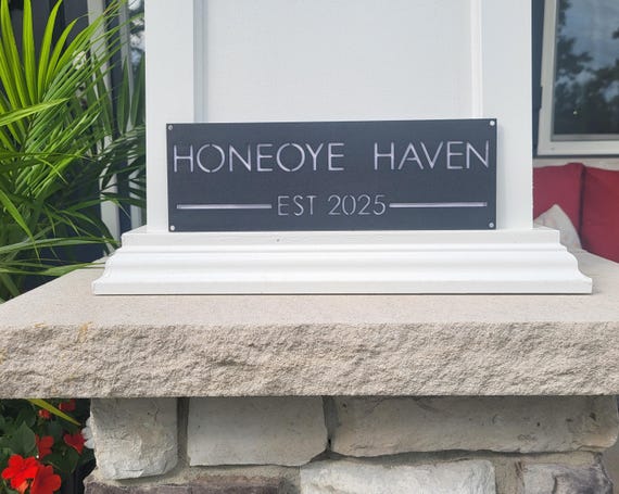Personalized Family Name Sign | Lake House Name Plaque | Vacation Home Decor | Metal Last Name sign | Modern  Address Numbers | Wedding Gift
