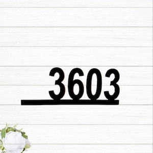 Mid century modern house number sign | home address sign | horizontal address sign | address number sign | metal address sign