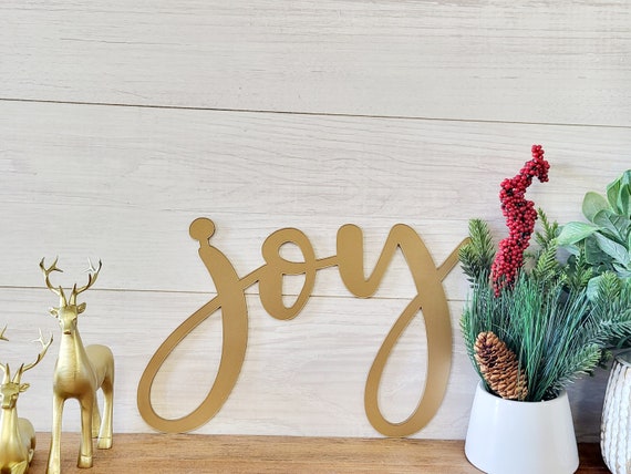 Joy metal sign | joysign | joy metal word | cursive joy | metal joy home sign | rustic word art sign | metal wall art | word joy sign happy