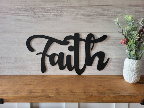 Faith metal sign | faith sign | faith metal word | cursive faith  |metal faith home sign | rustic word art sign | metal wall art | word sign