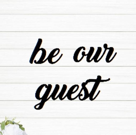 Be our guest metal signs set of 3 cursive metal words guest bedroom decor guest room bed and breakfast sign vacation home decor