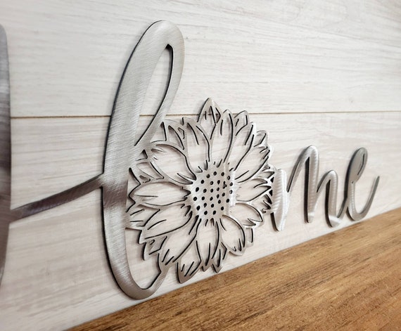 Sunflower Home Sign | Metal Sunflower Sign | Metal Home Sign | Sunflower Decor | Mothers Day Gift | Housewarming Gift | Realtor Close Gift