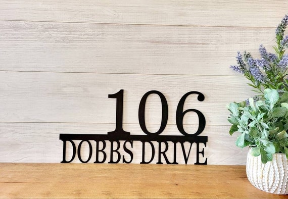 Custom address sign | modern house numbers | street name sign | metal home address sign | horizontal address number | weatherproof address