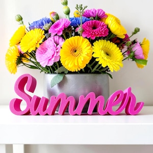 Freestanding Summer Sign | Summer Tier Tray  Decor | Pool Party Deco Farmhouse |Graduation Decor | 3D Decor | Desk Shelf Table Decor