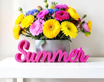 Freestanding Summer Sign | Summer Tier Tray  Decor | Pool Party Deco Farmhouse |Graduation Decor | 3D Decor | Desk Shelf Table Decor